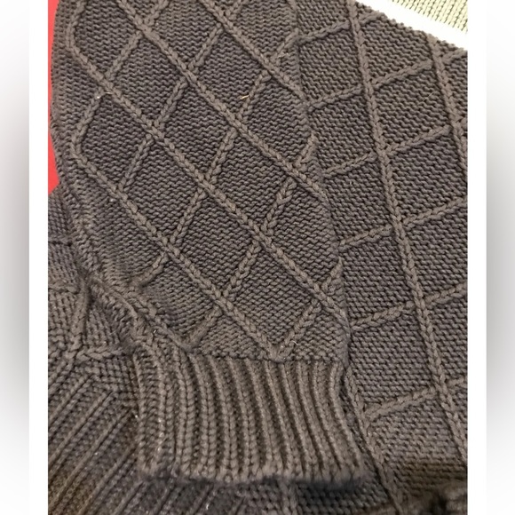 Y2K Gray Cable Knit white chest stripes SWEATER TROY LEE men XL Acrylic Vintage - Picture 6 of 13